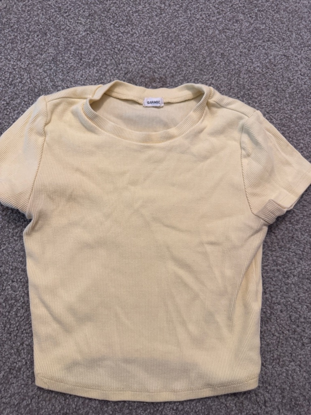 Garage Kids Pale Yellow Ribbed Short Sleeve Tee